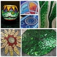 thumbnail image 4 of Candelabro de Tiffany para iglesia, hecho a mano, con mosaico de mica triangular de 1 kg, vitral, 4 of 6