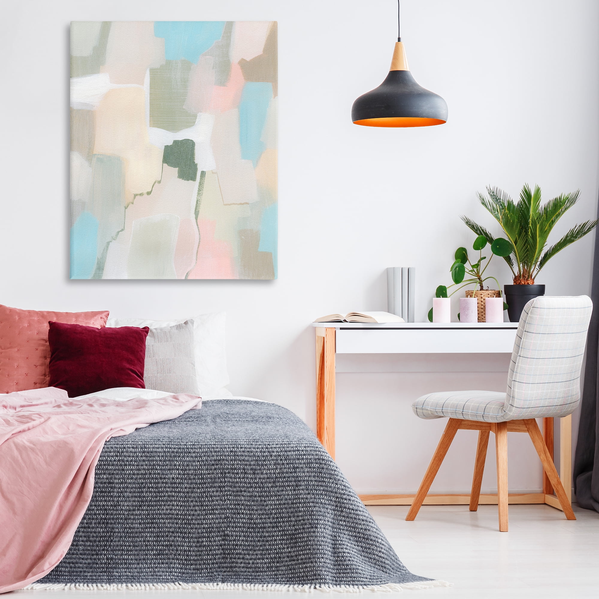 Stupell Industries Soft Abstract Expression Abstract Painting Wrapped Canvas Art Print Wall Art, 36 x 48