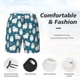 thumbnail image 5 of Lsque Mens Swim Trunks Cute Sheep And Hearts Pattern - Bathing Suit Compression Liner - Beach Swim Shorts Swimwear - (S-3XL) - Stretch Quick Dry -Small, 5 of 9
