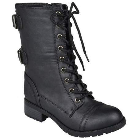 Brinley Co. Women's Lace-up Buckle Detail Boots - Walmart.com