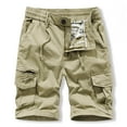 thumbnail image 2 of Kovlvoll Mens Cargo Shorts Casual Sports Elastic Waist Wide Leg Solid Color Summer Hiking Shorts Pants with Pockets, 2 of 7