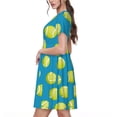 thumbnail image 2 of Easygdp Ball Tennis para Vestido Transpirable de Mujer, Vestido Suelto de Manga Corta con Pliegues y Bolsillos para el Verano, 2 of 6