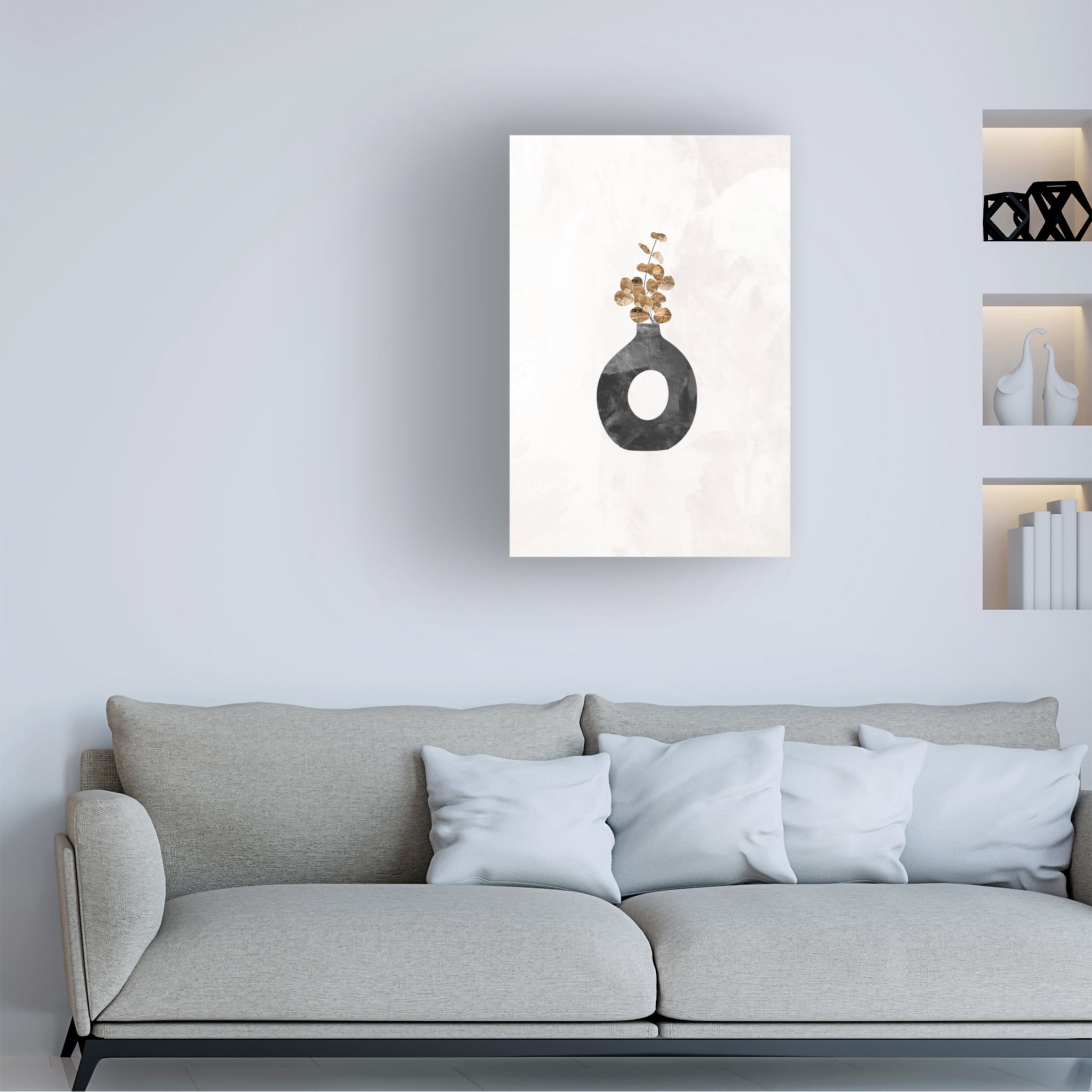 Trademark Fine Art Sarah Manovski  Black and gold house plant 3 Canvas Wall Art