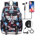thumbnail image 1 of The Legend Zelda School Backpack-Water Resistant Bookbag with USB Charging Port Multifunction Laptop Bag for Student, 1 of 7