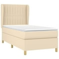 Box spring bed with mattress cream 90x190 cm fabric
