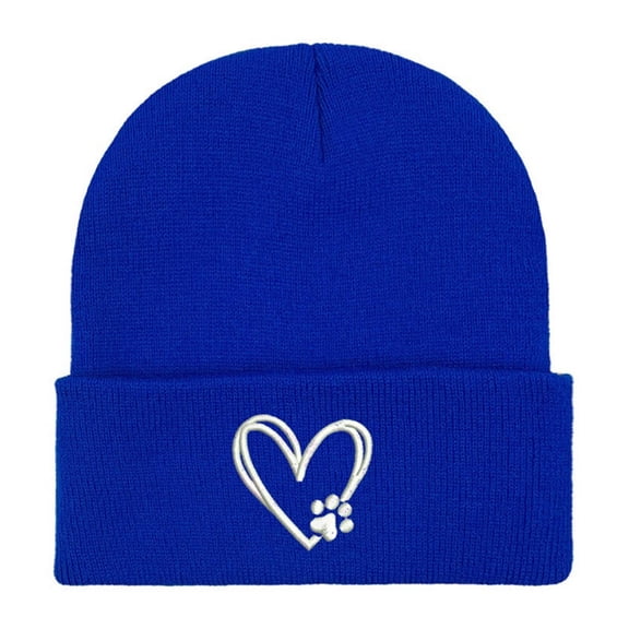 Wensltd Women Men Heart Print Embroidery Knit Beanie Warm Soft Cozy Casual Daily Fashion Outdoor Cycling Cap Trendy