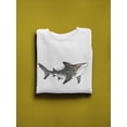 thumbnail image 3 of Watercolor Tiger Shark Sweatshirt Men -Image by Shutterstock, Male 4X-Large, 3 of 4