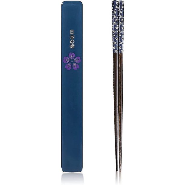 Palillos japoneses de madera natural de primera calidad, estilo clásico reutilizable, regalo de 1 par