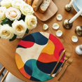 thumbnail image 2 of Round Placemats Watercolor Orange Black Blue Geometric 15 inch Set of 6 Table Mats for Dining Table Abstract Style Heat Resistant Non-Slip Kitchen & Home Decorative Place Mat Set, 2 of 8