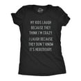 thumbnail image 1 of T-shirts Blague de Réunion Familiale pour Femmes « Mes Enfants Risent Parce Qu'Ils Pensent Que Je Suis Crazy » (Noir Chiné) - P, 1 of 3