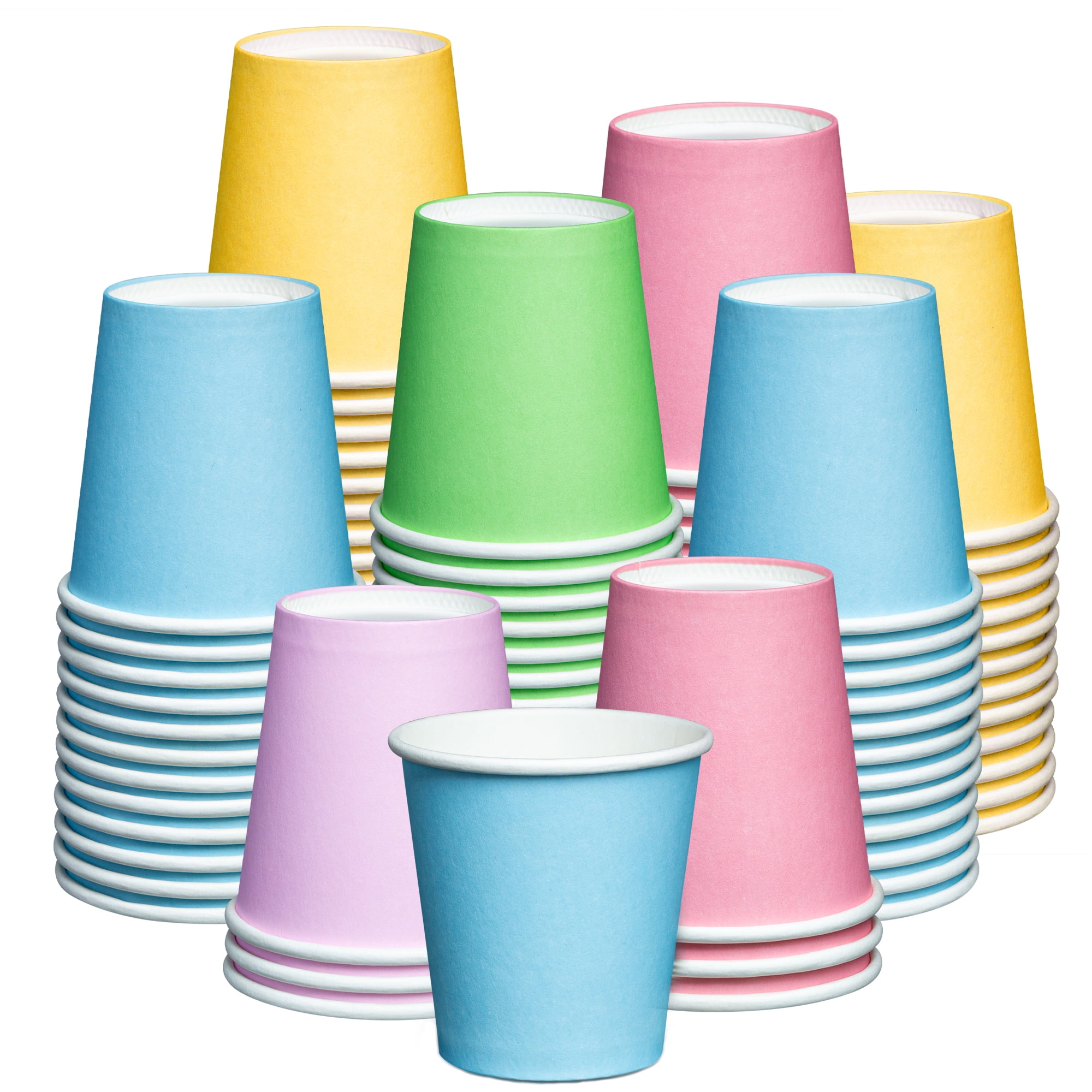 Comfy Package 3 fl oz. [300 Count] Paper Cups, Disposable Mouthwash Cups - Assorted Colors