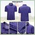 thumbnail image 3 of SPEEDRUN Men's Golf Polo Shirts Solid Color Short Sleeve Shirts for Men Classic Polo Shirts Casual Business Polo Shirts for Men Purple L, 3 of 9