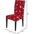 thumbnail image 4 of Christmas Chair Covers Removable Set of 4 Red Dining Chair Slipcovers Decorative Art Happy Winter Holiday New Year Season Seat Slipcovers for Dining Room, 4 of 4