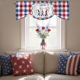 thumbnail image 4 of Independence Day Tie Up Valances Curtain, Adjustable Kitchen USA Gnomes on Blue Red Buffalo Plaid Valances for Windows Decor, Rod Pocket Short Curtains Set for Bedroom/Bathroom, 60"x18", 4 of 9