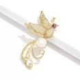 thumbnail image 6 of Xinyolin Simple Luxury Women Phoenix Shape Brooch Shining Rhinestones Inlaid Faux Pearl Suit Badge Electroplating Pin Outfit Accessories, 6 of 7
