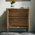 thumbnail image 2 of HLR 31.5"W Mid Century Rounded Corners Sideboards Buffets Cabinet with 2 Doors Storage for Kitchen Dining, Brown, 2 of 12