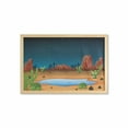 thumbnail image 1 of Oasis Wall Art with Frame, Cactus Plantation in a Desert Scene at Night Starry Sky View, Printed Fabric Poster for Bathroom Living Room, 35" x 23", Multicolor, by Ambesonne, 1 of 2