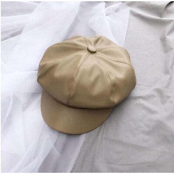 CoCopeaunts New PU Leather Newsboy Cap Women Octagonal Cap Summer Spring Casual Beret Women Flat Hat Lady Outdoor Sun Cap
