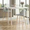 thumbnail image 5 of MAYEERTY 47"Counter Height Rectangular Pub Table with Metal Legs & Wood Top, Modern Industrial Design, White, 5 of 5