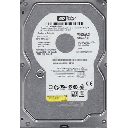 WD800AAJS-00PSA0  DCM HHNNHTJCB  Western Digital 80GB SATA 3.5 Hard Drive price history on PriceWatchPro