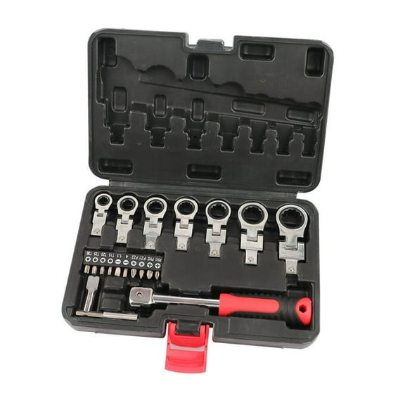 20pcs Flex Head Ratchet Wrench Set 8-19mm Changeable Torx Head Screwdriver Tools, Heavy Duty Diamond File for Metal Stone Glass Crafts and Jewelry Making, Round File