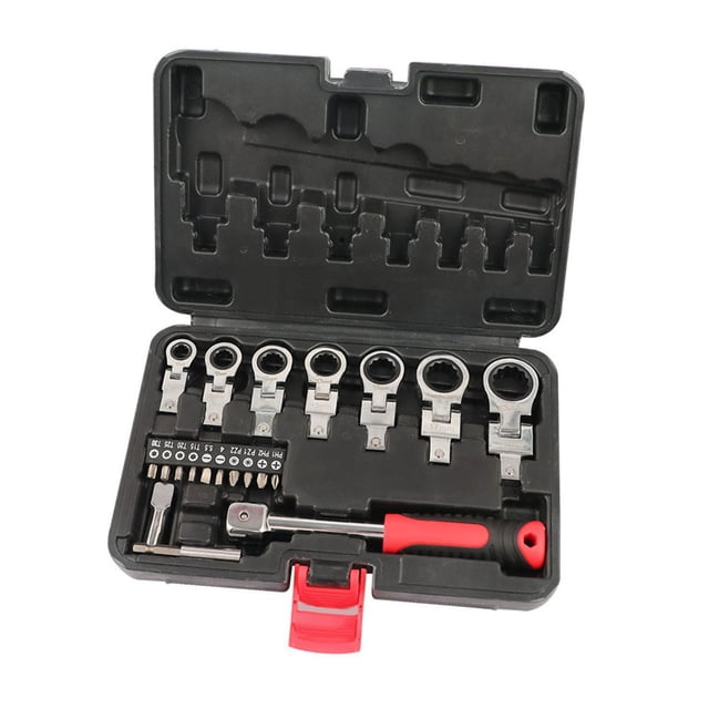 20Pcs Flex Head Ratchet Wrench Set 8-19Mm Changeable Torx Head Screwdriver Tools