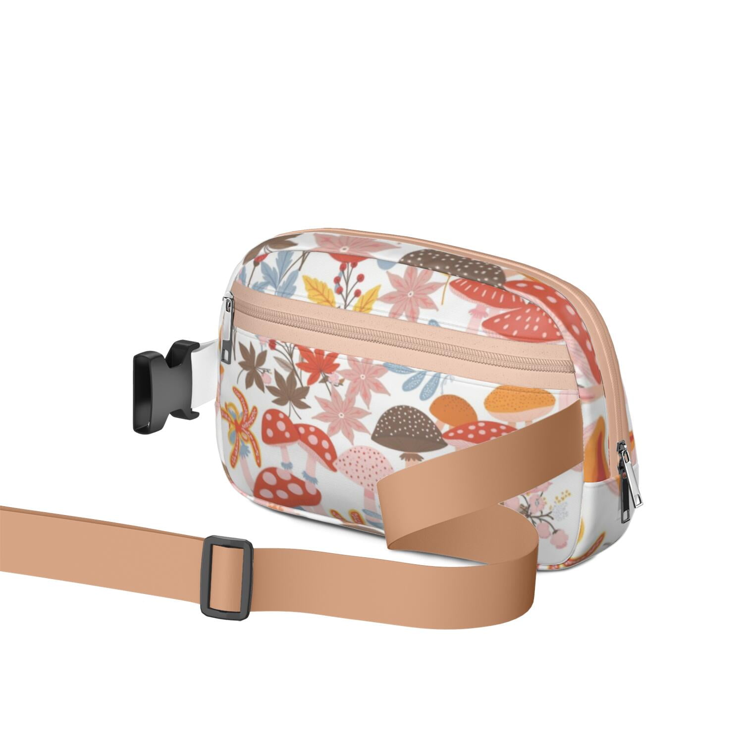 Crossbody Fanny Pack for Men&Women HandsFree Running Belt for Jogging with Adjustable Strap for Casual Running Hiking Cycling Mushroom Sporty Waist Pack