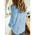 thumbnail image 2 of Blouses en Chiffon Col en V pour Femmes Manches Ballon Décontractées, 2 of 6