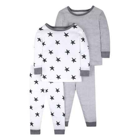 - Pure Organic True Brights Tight Fit Pajamas, Sleepwear, Cotton Set, 4 Pc (Baby Girls & Toddler Girls, Baby Boys & Toddler Boys, Unisex)