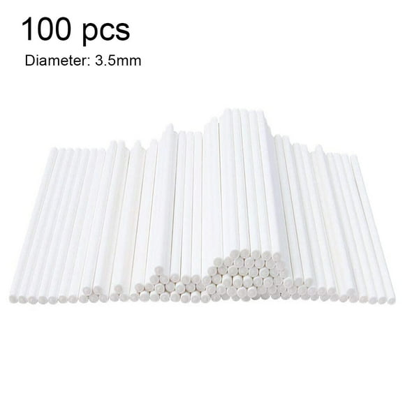 pitrice 100pcs/bag Lollipop Sticks Paper Cake Pop Sticks DIY Kitchen Candy Chocolate Rods, 15cm x 3.5mm