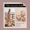 thumbnail image 2 of BLISSFUL STEP Women's Bow Double-strap Plaid Platform Slip Sandals Beige 6.5, 2 of 5