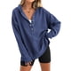 thumbnail image 1 of Sudadera con capucha PRETTYGARDEN a la moda 2024 con botones y cuello en V, color azul, 1 of 5