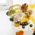 thumbnail image 3 of BalsaCircle Gold Happy Birthday Cake Topper Set Paper Fans Confetti Balloon Wedding Party, 3 of 8