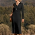 thumbnail image 6 of Efsteb Women's Bodycon Dresses Ribbed Knit Long Sleeve Maxi Dress Slim Solid Pencil Long Dress Casual Fall Winter Clothes (Black,S), 6 of 8
