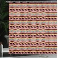 thumbnail image 3 of Ambesonne Animal Shower Curtain, Zigzags Animal Silhouettes, 69"Wx75"L, Vermilion and Multicolor, 3 of 4