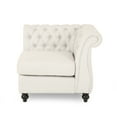 thumbnail image 4 of Noble House Jaymere Indoor 7 Seater Fabric Tufted Chesterfield Sectional, Beige, 4 of 11