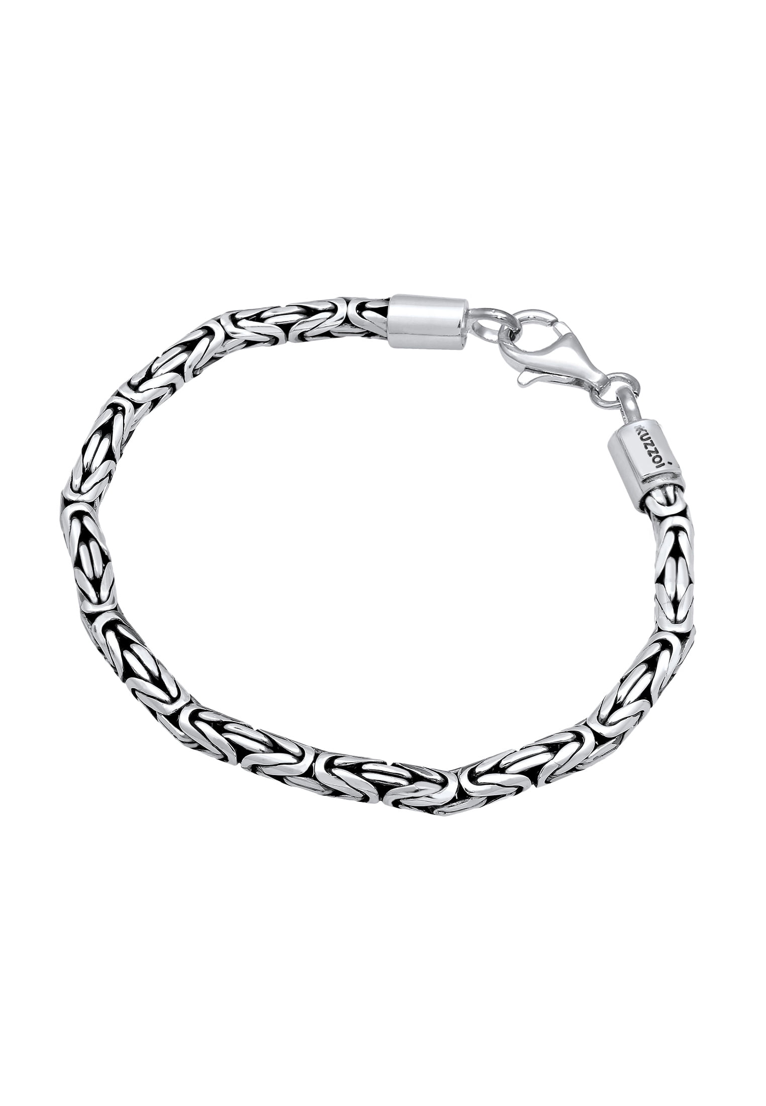 KUZZOI 0.16" Men 925 Sterling Silver Byzantine Bracelet 7.48-9.05 inch