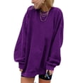thumbnail image 3 of Langwyqu Solid Color Spring Fall Women Long Sleeve Loose Hoodies Sweatshirt, 3 of 5