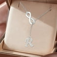 thumbnail image 2 of SIfdSeng Collier Initiale en Argent à Pompon en Forme de 8 pour Femmes Colliers en Argent pour Femmes A Z 26 Colliers Initiales Alphabet pour Adolescentes Bijoux, 2 of 3
