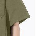 thumbnail image 5 of VgaVtl Mens Collared Shirt Elbow-Length Summer Oversized Button Solid Color Casual Mens Tops Everyday Breathable, 5 of 5