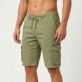 thumbnail image 1 of Bermudas Cargo De Hombre Con Ajuste Holgado Y Bolsillos verde T38, 1 of 5