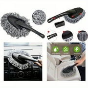 4 Pcs Car Cleaning Kit Interior Exterior Car Detail Cleaning Drill Brush Engine, Car Duster Retractable Dust Removal Car Brush, Car Wash Brush
