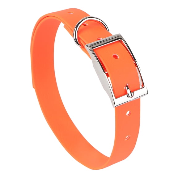 UPKOCH Waterproof PVC Pet Collars for Small and Medium Dogs 1 Set Plain Dog Puppy Collar Orange