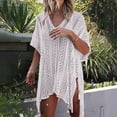 thumbnail image 2 of Pompotops Blouse Décontractée Ample en Maille de Plage à Col en V pour Femmes, 2 of 9