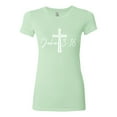 thumbnail image 2 of Wild Bobby John 3:16 Cross Inspirational/Christian Women Slim Fit Junior Tee, Mint, Small, 2 of 5