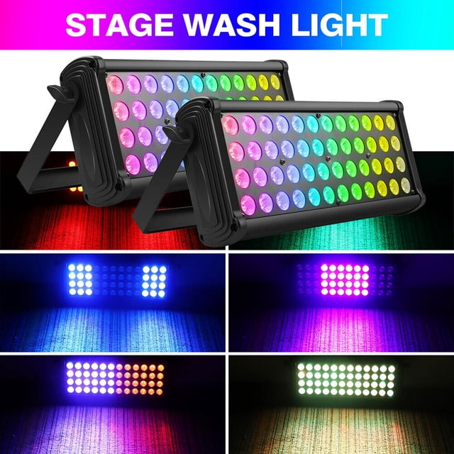 80W RGB 48 LED Wall Washer Stage Light Bar Strobe DMX Party Disco Show Club 2 Pack