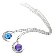 2 Pcs Womens Necklace Jewellery Moon Stone Crystals Gemstone Chakra Pendant Sun for Miss