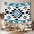 thumbnail image 2 of Blue Aztecs Tapestry for Bedroom Wall Hanging Tapestry, Southwestern Stripe Native American Boho Ceiling Backdrop Tapestries Poster Blanket Wall Decor for Teens Room Living Room Dorm 55" x 73", 2 of 8