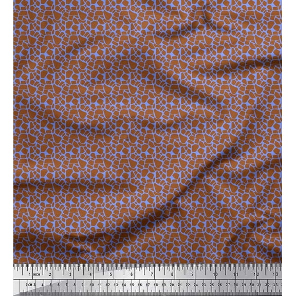 Soimoi Poly Georgette Fabric Giraffe Skin Small Print Fabric by The Yard 42 Inch Wide