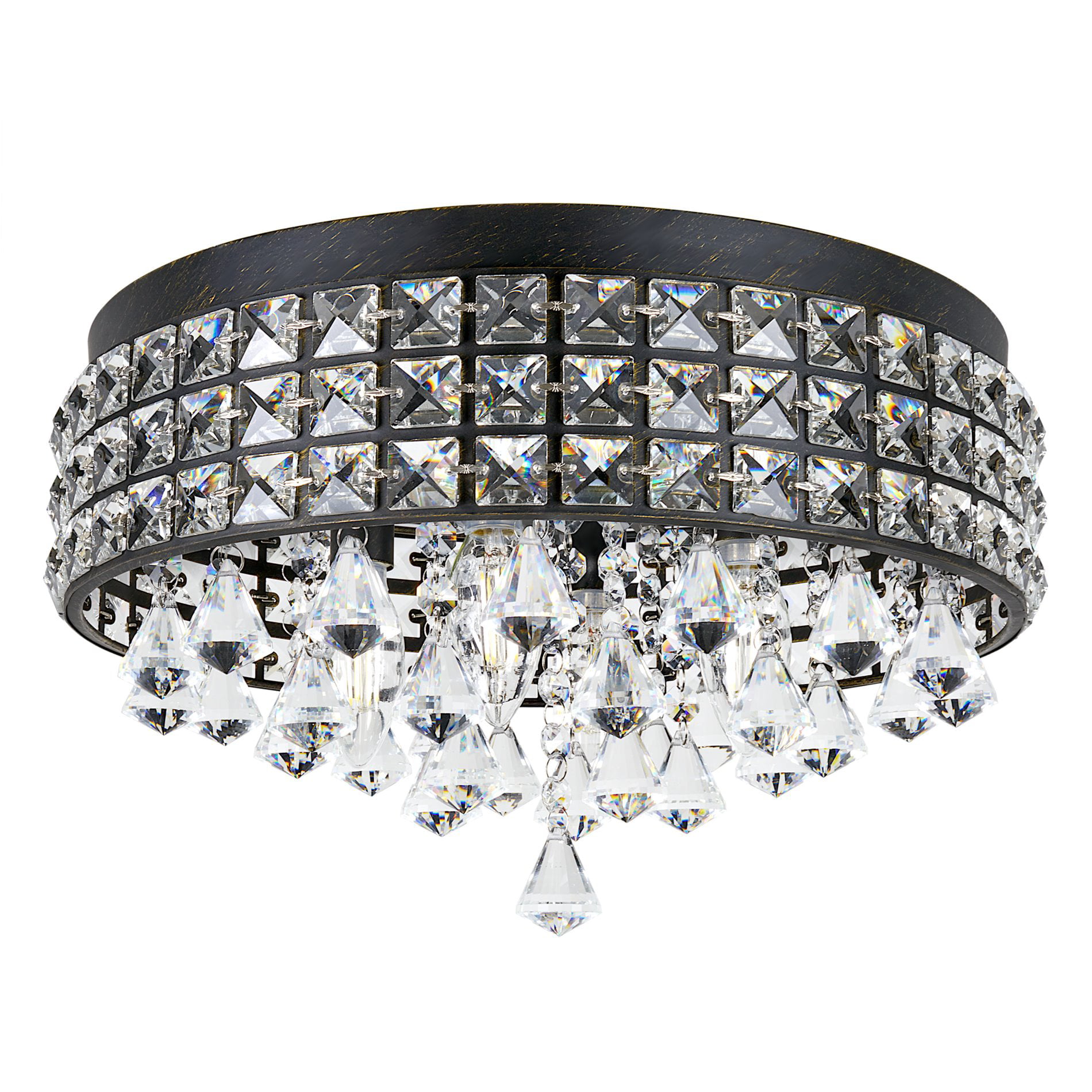 Flush Ceiling Mounted Crystal Chandelier Round Faceted Balls Fancy CLASSIC 